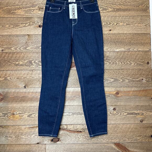 L'Agence The Margot High Rise Ankle Skinny Jeans in Natural Denim Size 25 NWT - Picture 2 of 5